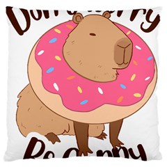 Capybara T- Shirt Cute Gentlemen Capybara T- Shirt Yoga Reflexion Pose T- Shirtyoga Reflexion Pose T- Shirt Large Cushion Case (one Side) by hizuto