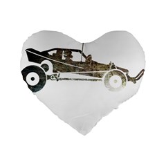 Vintage Rc Cars T- Shirt Vintage Modelcar Classic Rc Buggy Racing Cars Addict T- Shirt (1) Standard 16  Premium Flano Heart Shape Cushions by ZUXUMI