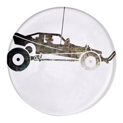 Vintage Rc Cars T- Shirt Vintage Modelcar Classic Rc Buggy Racing Cars Addict T- Shirt (1) Round Glass Fridge Magnet (4 Pack)