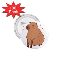 Capybara T- Shirt Cute Gentlemen Capybara T- Shirt Yoga Reflexion Pose T- Shirtyoga Reflexion Pose T- Shirt 1 75  Buttons (100 Pack)  by hizuto