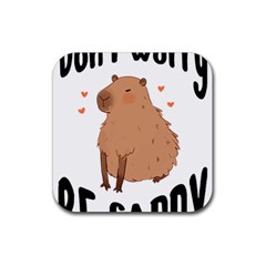 Capybara T- Shirt Cute Gentlemen Capybara T- Shirt Yoga Reflexion Pose T- Shirtyoga Reflexion Pose T- Shirt Rubber Coaster (square) by hizuto