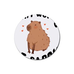 Capybara T- Shirt Cute Gentlemen Capybara T- Shirt Yoga Reflexion Pose T- Shirtyoga Reflexion Pose T- Shirt Rubber Round Coaster (4 Pack) by hizuto