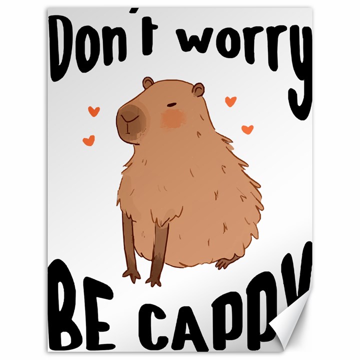 Capybara T- Shirt Cute Gentlemen Capybara T- Shirt Yoga Reflexion Pose T- Shirtyoga Reflexion Pose T- Shirt Canvas 12  x 16 