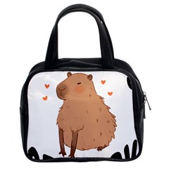 Capybara T- Shirt Cute Gentlemen Capybara T- Shirt Yoga Reflexion Pose T- Shirtyoga Reflexion Pose T- Shirt Classic Handbag (two Sides) by hizuto