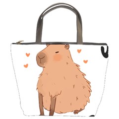 Capybara T- Shirt Cute Gentlemen Capybara T- Shirt Yoga Reflexion Pose T- Shirtyoga Reflexion Pose T- Shirt Bucket Bag by hizuto