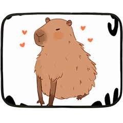 Capybara T- Shirt Cute Gentlemen Capybara T- Shirt Yoga Reflexion Pose T- Shirtyoga Reflexion Pose T- Shirt Fleece Blanket (mini) by hizuto