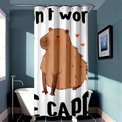 Capybara T- Shirt Cute Gentlemen Capybara T- Shirt Yoga Reflexion Pose T- Shirtyoga Reflexion Pose T- Shirt Shower Curtain 36  X 72  (stall)  by hizuto