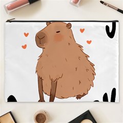 Capybara T- Shirt Cute Gentlemen Capybara T- Shirt Yoga Reflexion Pose T- Shirtyoga Reflexion Pose T- Shirt Cosmetic Bag (xxxl) by hizuto