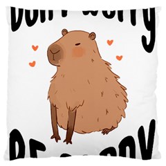 Capybara T- Shirt Cute Gentlemen Capybara T- Shirt Yoga Reflexion Pose T- Shirtyoga Reflexion Pose T- Shirt Standard Premium Plush Fleece Cushion Case (one Side) by hizuto