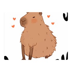 Capybara T- Shirt Cute Gentlemen Capybara T- Shirt Yoga Reflexion Pose T- Shirtyoga Reflexion Pose T- Shirt Two Sides Premium Plush Fleece Blanket (mini) by hizuto