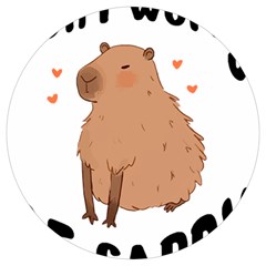 Capybara T- Shirt Cute Gentlemen Capybara T- Shirt Yoga Reflexion Pose T- Shirtyoga Reflexion Pose T- Shirt Round Trivet by hizuto