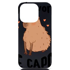 Capybara T- Shirt Cute Gentlemen Capybara T- Shirt Yoga Reflexion Pose T- Shirtyoga Reflexion Pose T- Shirt Iphone 14 Pro Black Uv Print Case by hizuto