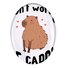 Capybara T- Shirt Cute Gentlemen Capybara T- Shirt Yoga Reflexion Pose T- Shirtyoga Reflexion Pose T- Shirt Oval Glass Fridge Magnet (4 Pack)