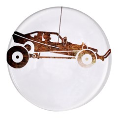 Vintage Rc Cars T- Shirt Vintage Modelcar Classic Rc Buggy Racing Cars Addict T- Shirt Round Glass Fridge Magnet (4 Pack) by ZUXUMI