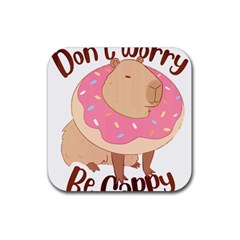 Capybara T- Shirt Cute Gentlemen Capybara T- Shirt Yoga Reflexion Pose T- Shirtyoga Reflexion Pose T- Shirt Rubber Coaster (square) by hizuto