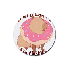 Capybara T- Shirt Cute Gentlemen Capybara T- Shirt Yoga Reflexion Pose T- Shirtyoga Reflexion Pose T- Shirt Rubber Round Coaster (4 Pack) by hizuto