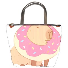 Capybara T- Shirt Cute Gentlemen Capybara T- Shirt Yoga Reflexion Pose T- Shirtyoga Reflexion Pose T- Shirt Bucket Bag by hizuto