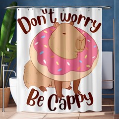 Capybara T- Shirt Cute Gentlemen Capybara T- Shirt Yoga Reflexion Pose T- Shirtyoga Reflexion Pose T- Shirt Shower Curtain 60  X 72  (medium)  by hizuto