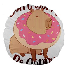 Capybara T- Shirt Cute Gentlemen Capybara T- Shirt Yoga Reflexion Pose T- Shirtyoga Reflexion Pose T- Shirt Large 18  Premium Flano Round Cushions by hizuto