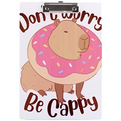 Capybara T- Shirt Cute Gentlemen Capybara T- Shirt Yoga Reflexion Pose T- Shirtyoga Reflexion Pose T- Shirt A4 Acrylic Clipboard by hizuto