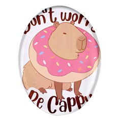 Capybara T- Shirt Cute Gentlemen Capybara T- Shirt Yoga Reflexion Pose T- Shirtyoga Reflexion Pose T- Shirt Oval Glass Fridge Magnet (4 Pack)