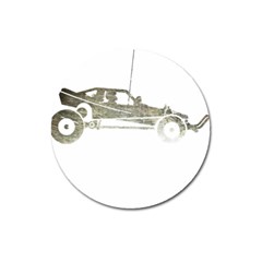 Vintage Rc Cars T- Shirt Vintage Modelcar Retro Rc Buggy Racing Cars Addict T- Shirt (1) Magnet 3  (round) by ZUXUMI