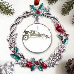 Vintage Rc Cars T- Shirt Vintage Modelcar Retro Rc Buggy Racing Cars Addict T- Shirt (1) Metal X mas Wreath Holly Leaf Ornament by ZUXUMI