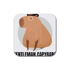 Capybara T- Shirt Gentlemen Capybara - A Cute Funny Capybara Illustration T- Shirt Yoga Reflexion Pose T- Shirtyoga Reflexion Pose T- Shirt Rubber Coaster (square) by hizuto