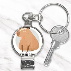 Capybara T- Shirt Gentlemen Capybara - A Cute Funny Capybara Illustration T- Shirt Yoga Reflexion Pose T- Shirtyoga Reflexion Pose T- Shirt Nail Clippers Key Chain by hizuto