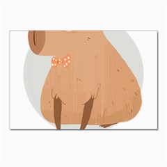 Capybara T- Shirt Gentlemen Capybara - A Cute Funny Capybara Illustration T- Shirt Yoga Reflexion Pose T- Shirtyoga Reflexion Pose T- Shirt Postcard 4 x 6  (pkg Of 10) by hizuto