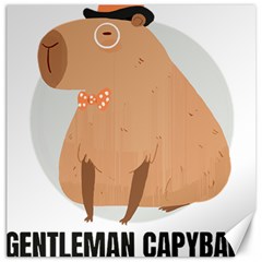 Capybara T- Shirt Gentlemen Capybara - A Cute Funny Capybara Illustration T- Shirt Yoga Reflexion Pose T- Shirtyoga Reflexion Pose T- Shirt Canvas 12  X 12  by hizuto