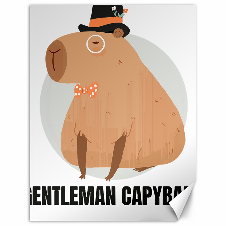 Capybara T- Shirt Gentlemen Capybara - A Cute Funny Capybara Illustration T- Shirt Yoga Reflexion Pose T- Shirtyoga Reflexion Pose T- Shirt Canvas 18  x 24 