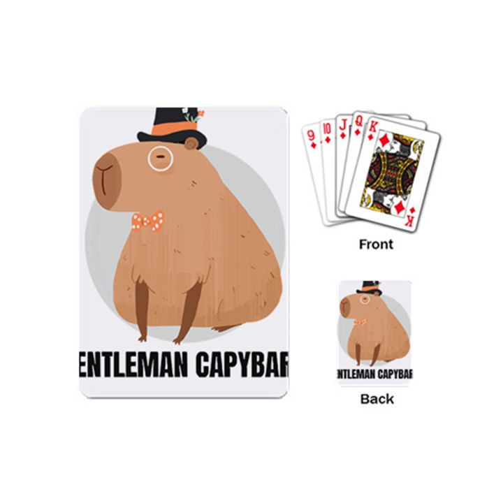 Capybara T- Shirt Gentlemen Capybara - A Cute Funny Capybara Illustration T- Shirt Yoga Reflexion Pose T- Shirtyoga Reflexion Pose T- Shirt Playing Cards Single Design (Mini)