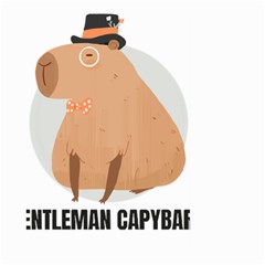 Capybara T- Shirt Gentlemen Capybara - A Cute Funny Capybara Illustration T- Shirt Yoga Reflexion Pose T- Shirtyoga Reflexion Pose T- Shirt Large Garden Flag (two Sides) by hizuto