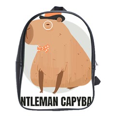 Capybara T- Shirt Gentlemen Capybara - A Cute Funny Capybara Illustration T- Shirt Yoga Reflexion Pose T- Shirtyoga Reflexion Pose T- Shirt School Bag (xl) by hizuto