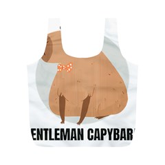 Capybara T- Shirt Gentlemen Capybara - A Cute Funny Capybara Illustration T- Shirt Yoga Reflexion Pose T- Shirtyoga Reflexion Pose T- Shirt Full Print Recycle Bag (m) by hizuto