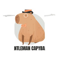 Capybara T- Shirt Gentlemen Capybara - A Cute Funny Capybara Illustration T- Shirt Yoga Reflexion Pose T- Shirtyoga Reflexion Pose T- Shirt Lightweight Drawstring Pouch (s) by hizuto