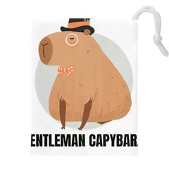 Capybara T- Shirt Gentlemen Capybara - A Cute Funny Capybara Illustration T- Shirt Yoga Reflexion Pose T- Shirtyoga Reflexion Pose T- Shirt Drawstring Pouch (4xl) by hizuto