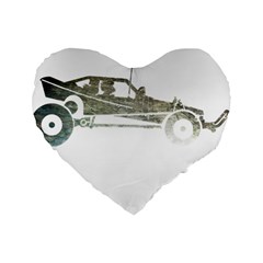 Vintage Rc Cars T- Shirt Vintage Modelcar Retro Rc Buggy Racing Cars Addict T- Shirt Standard 16  Premium Flano Heart Shape Cushions by ZUXUMI