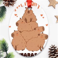 Capybara T- Shirt I Just Really Like Capybaras O K T- Shirt Yoga Reflexion Pose T- Shirtyoga Reflexion Pose T- Shirt Ornament (oval) by hizuto