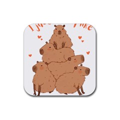 Capybara T- Shirt I Just Really Like Capybaras O K T- Shirt Yoga Reflexion Pose T- Shirtyoga Reflexion Pose T- Shirt Rubber Coaster (square) by hizuto