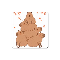 Capybara T- Shirt I Just Really Like Capybaras O K T- Shirt Yoga Reflexion Pose T- Shirtyoga Reflexion Pose T- Shirt Square Magnet by hizuto