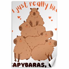 Capybara T- Shirt I Just Really Like Capybaras O K T- Shirt Yoga Reflexion Pose T- Shirtyoga Reflexion Pose T- Shirt Canvas 20  X 30  by hizuto