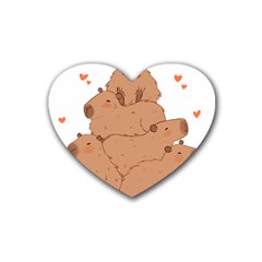 Capybara T- Shirt I Just Really Like Capybaras O K T- Shirt Yoga Reflexion Pose T- Shirtyoga Reflexion Pose T- Shirt Rubber Coaster (heart) by hizuto