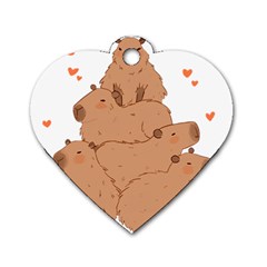 Capybara T- Shirt I Just Really Like Capybaras O K T- Shirt Yoga Reflexion Pose T- Shirtyoga Reflexion Pose T- Shirt Dog Tag Heart (two Sides) by hizuto