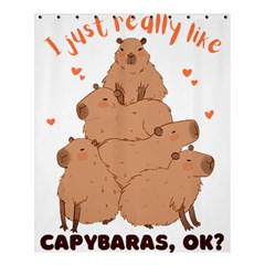 Capybara T- Shirt I Just Really Like Capybaras O K T- Shirt Yoga Reflexion Pose T- Shirtyoga Reflexion Pose T- Shirt Shower Curtain 60  X 72  (medium)  by hizuto