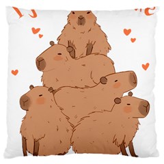 Capybara T- Shirt I Just Really Like Capybaras O K T- Shirt Yoga Reflexion Pose T- Shirtyoga Reflexion Pose T- Shirt Large Cushion Case (two Sides) by hizuto