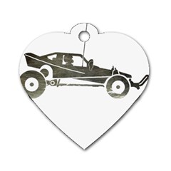 Vintage Rc Cars T- Shirt Vintage Sundown Retro Rc Buggy Racing Cars Addict T- Shirt Dog Tag Heart (two Sides) by ZUXUMI