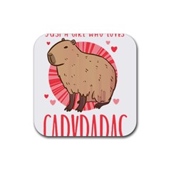 Capybara T- Shirt Just A Girl Who Loves Capybaras T- Shirt Yoga Reflexion Pose T- Shirtyoga Reflexion Pose T- Shirt Rubber Coaster (square) by hizuto