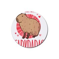 Capybara T- Shirt Just A Girl Who Loves Capybaras T- Shirt Yoga Reflexion Pose T- Shirtyoga Reflexion Pose T- Shirt Rubber Round Coaster (4 Pack) by hizuto